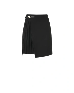 Black short skirt with a pleated detail | Skirts - 6