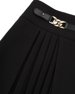 Black short skirt with a pleated detail | Skirts - 11
