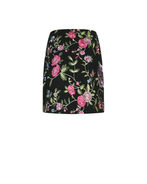 Black skirt with colorful floral embroidery | COLLECTION - 8