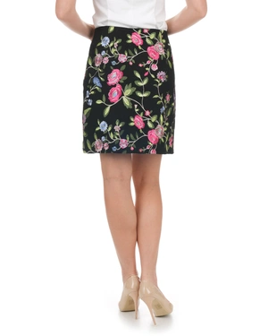 Black skirt with colorful floral embroidery | COLLECTION - 12
