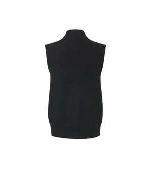 Black sleeveless zip-up cardigan, capsule collection leisurewear | Jackets and Coats - 1