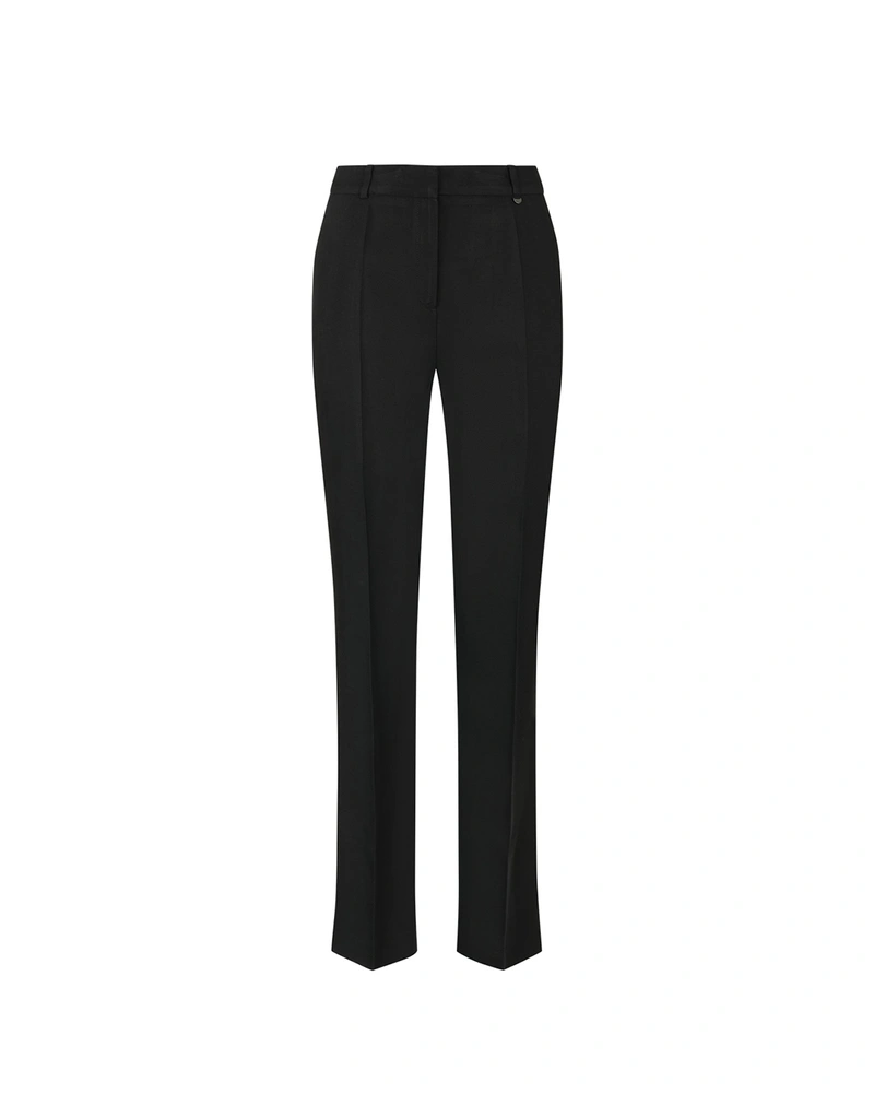 Pantalon noir droit avec plis | Pantalons et Leggings