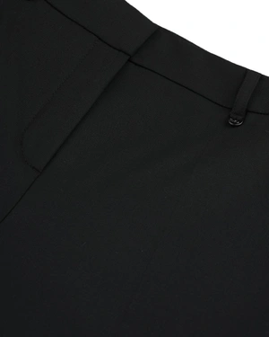 Black straight-leg trousers with crease | Trousers and Leggings - 2