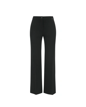 Black straight-leg trousers with crease, high wool content | Trousers | Dika.rs Black straight-leg trousers with crease, high wool content | Trousers