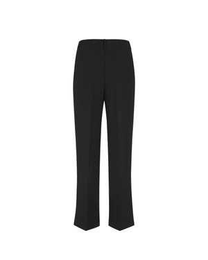 Black straight-leg trousers with pleats and crease | Trousers and Leggings - 4