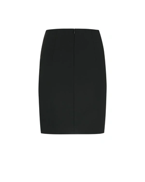 Black straight skirt with striking detail – asymmetric gold zipper | Skirts and Shorts - 1