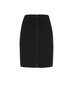 Black straight tweed-style skirt with lurex threads | All products - 1