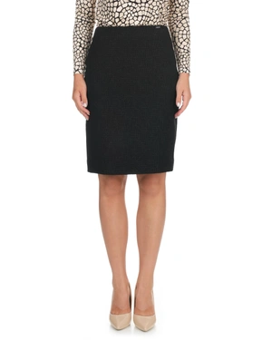 Black straight tweed-style skirt with lurex threads | All products - 3