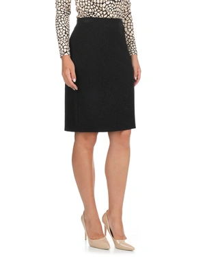 Black straight tweed-style skirt with lurex threads | All products - 4