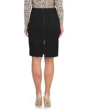 Black straight tweed-style skirt with lurex threads | All products - 5
