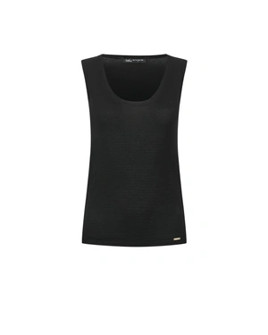 Black summer sleeveless top, fine knit type | OUTLET SUMMER | Dika.test Black summer sleeveless top, fine knit type | OUTLET SUMMER
