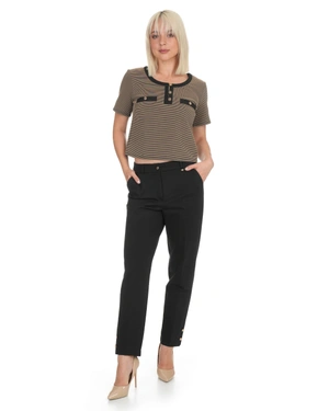 Black tailored ankle-length trousers with crease | COLLECTION - 14