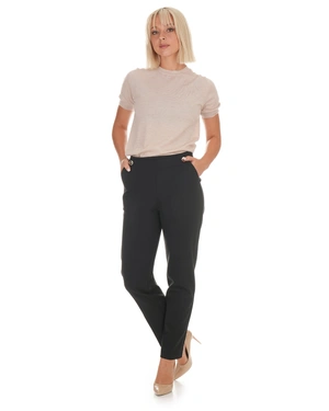 Pantalon de bureau noir à la coupe fuselée | Pantalons - 2