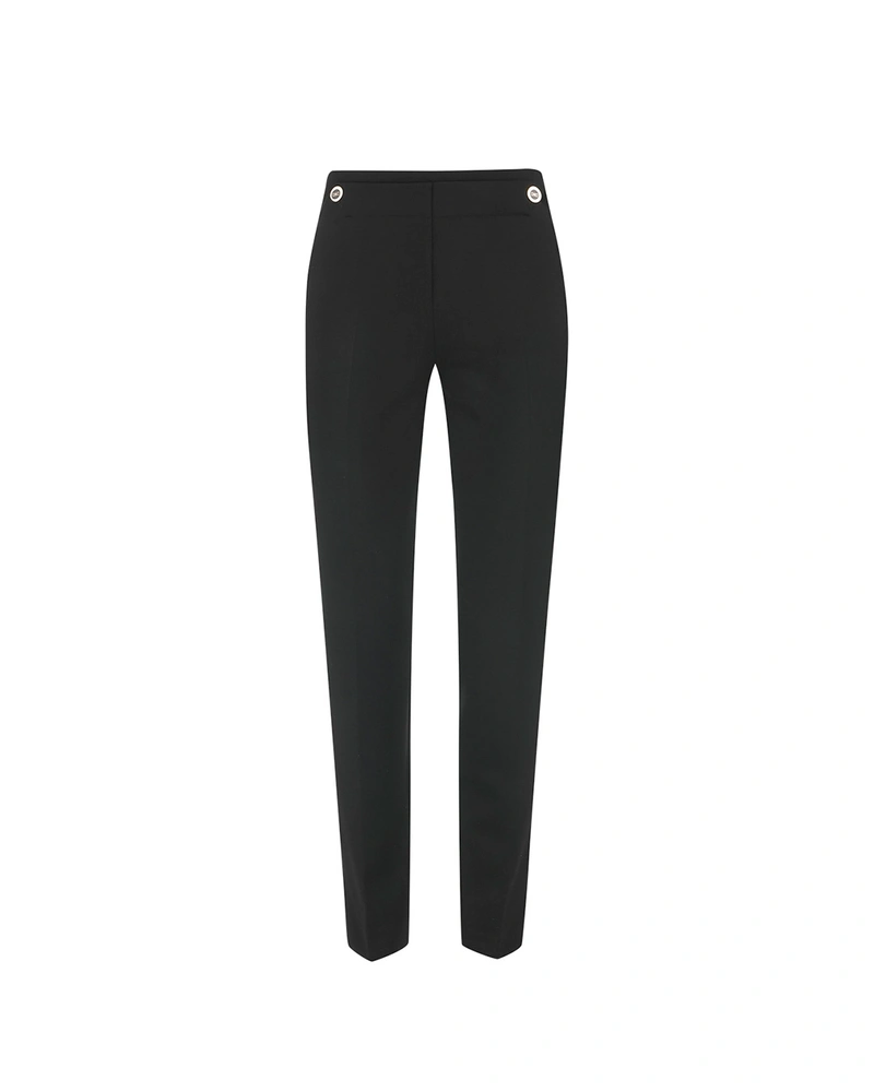 Pantalon de bureau noir à la coupe fuselée | Pantalons