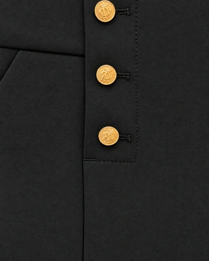 Pantalon noir avec boutons décoratifs | Pantalons - 4