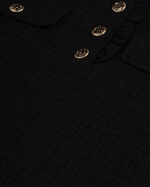 Black tweed skirt with high waist and decorative buttons | COLLECTION - 9