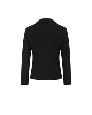 Black tweed-style blazer with lurex threads | All products - 1
