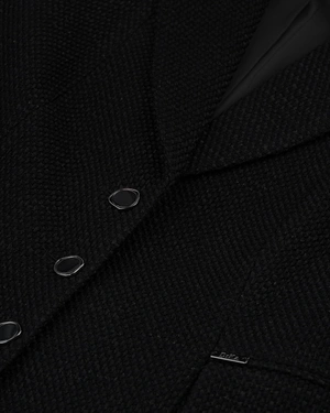 Black tweed-style blazer with lurex threads | All products - 2