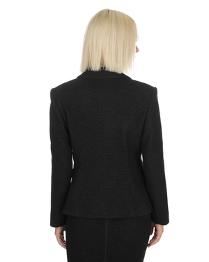 Black tweed-style blazer with lurex threads | All products - 4