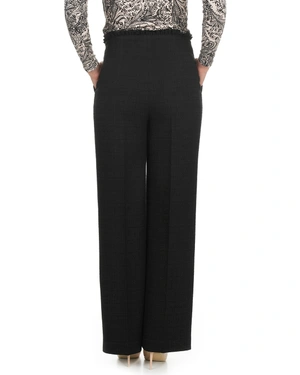 Black tweed trousers with crease | Trousers and Leggings - 4