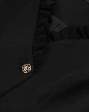 Black vest with chiffon details | Jackets and Blazers - 2