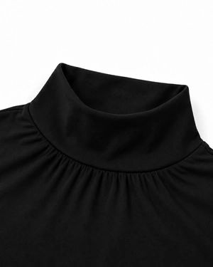 Crna polo majica od viskoze sa elastanom | Majice - 4
