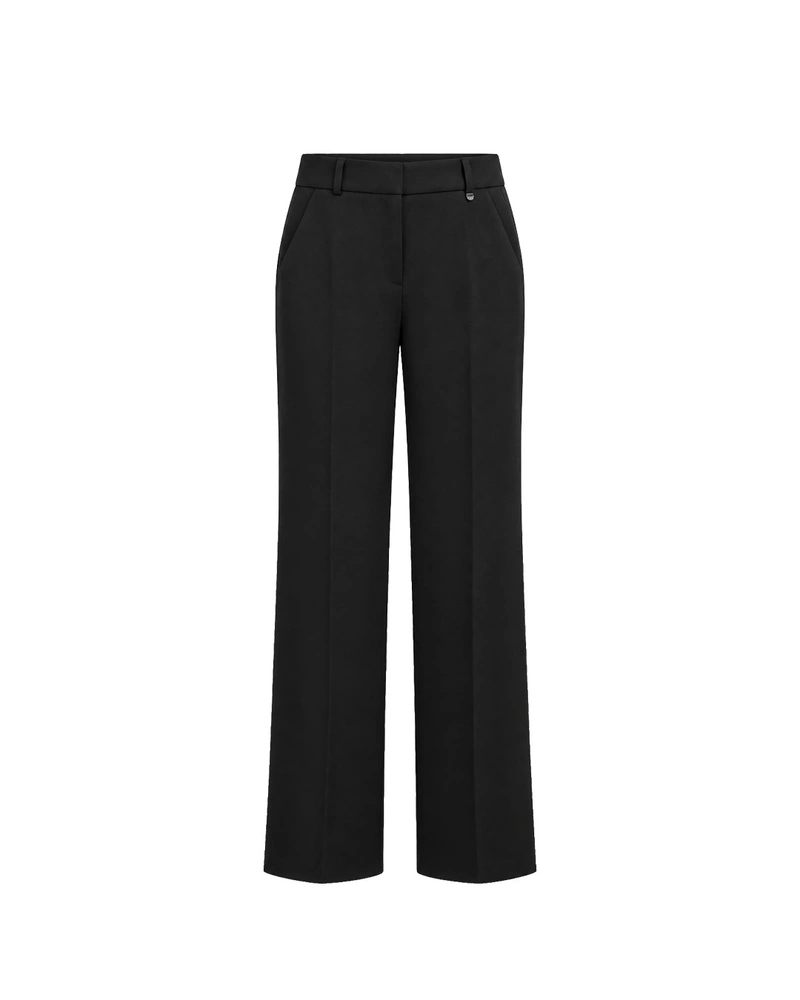 Pantaloni negri cu croială largă | Pantaloni