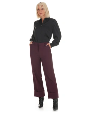 Black women's shirt with a satin finish | Shirts - 3