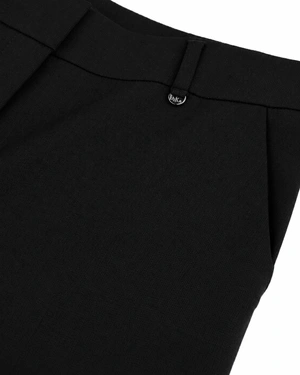 Black women's straight-leg trousers made with recycled fabric | Trousers - 4