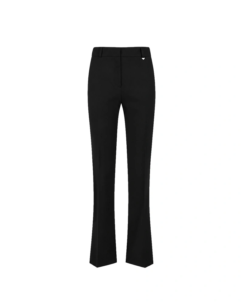 Black women's straight-leg trousers made with recycled fabric | Trousers | Dika.ge Black women's straight-leg trousers made with recycled fabric | Trousers