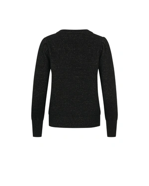 Black wool sweater with round neckline | Knitwear - 1