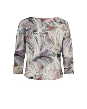 Blouse in gray tones, made of viscose chiffon, with 7/8 sleeves | Blouses and Shirts - 1