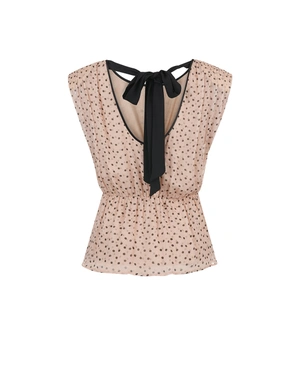 Blouse avec un imprimé délicat à pois fins | Blouses - 4