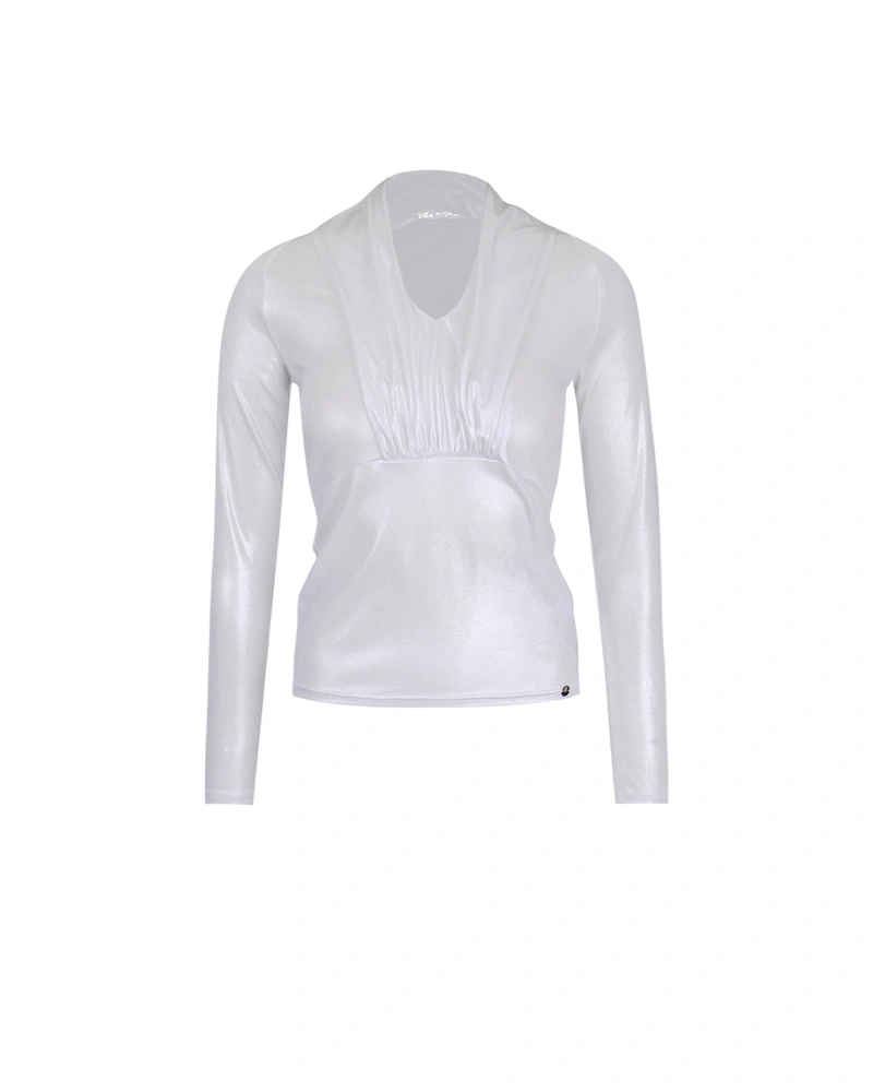 Blouse with a shiny leather effect | T-shirts and Tops
