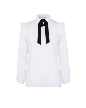 Blouse with contrast ribbon | All products - 4