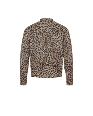 Blouse with leopard print and neckline cut-out |  - 1