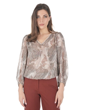 Bluză cu imprimeu indian în tonuri pastelate delicate | Bluze - 1