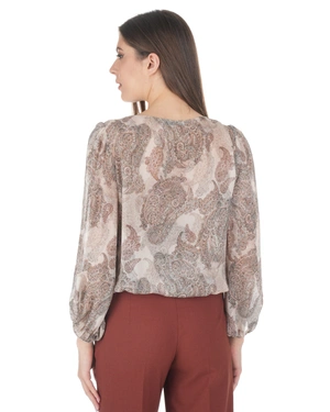 Bluză cu imprimeu indian în tonuri pastelate delicate | Bluze - 3