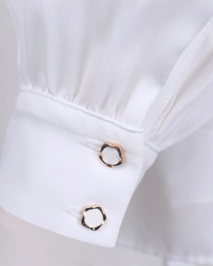 Blouse with pleated accent | Blouses and Shirts - 3