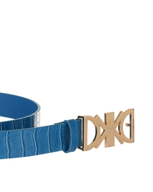 Blue belt with gold DKKD buckle | Belts - 1