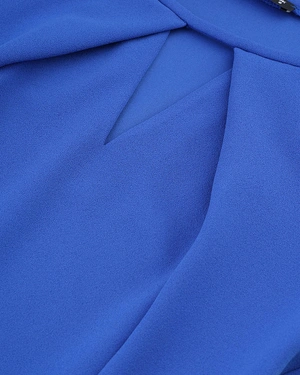 Blue gabardine blouse with teardrop neckline opening | All products | Outlet DiKa - 2 Blue gabardine blouse with teardrop neckline opening | All products - 2