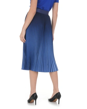 Blue pleated mid-calf skirt | Skirts and Shorts - 2