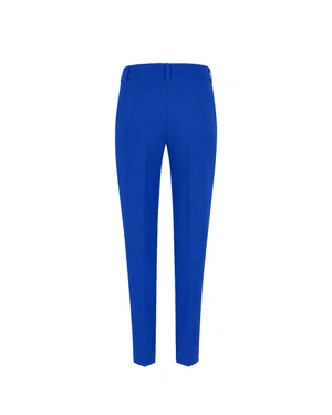 Blue women’s trousers with a tapered silhouette | Trousers - 3