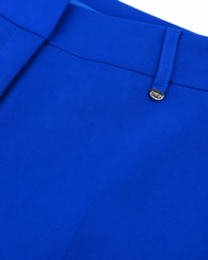 Blue women’s trousers with a tapered silhouette | Trousers - 4