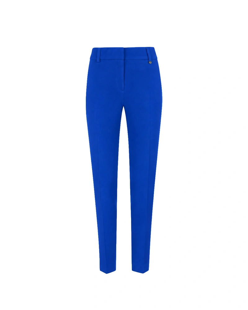 Blue women’s trousers with a tapered silhouette | Trousers