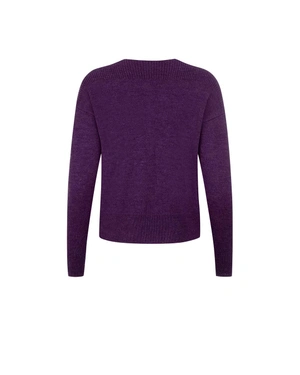 Bluza sa čamac izrezom u tamnoljubičastoj boji | Pletenina - 8