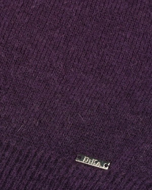 Bluza sa čamac izrezom u tamnoljubičastoj boji | Pletenina - 9