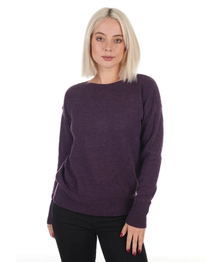 Bluza sa čamac izrezom u tamnoljubičastoj boji | Pletenina - 10
