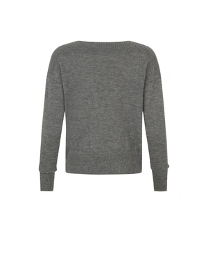 Boat neckline blouse in light grey | Knitwear - 1