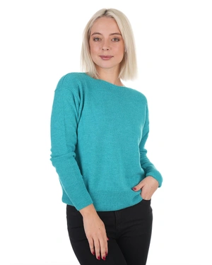 Boat neckline blouse in petrole | COLLECTION - 9